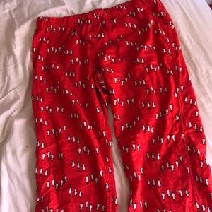 Red with penguin J. Crew pajama pants